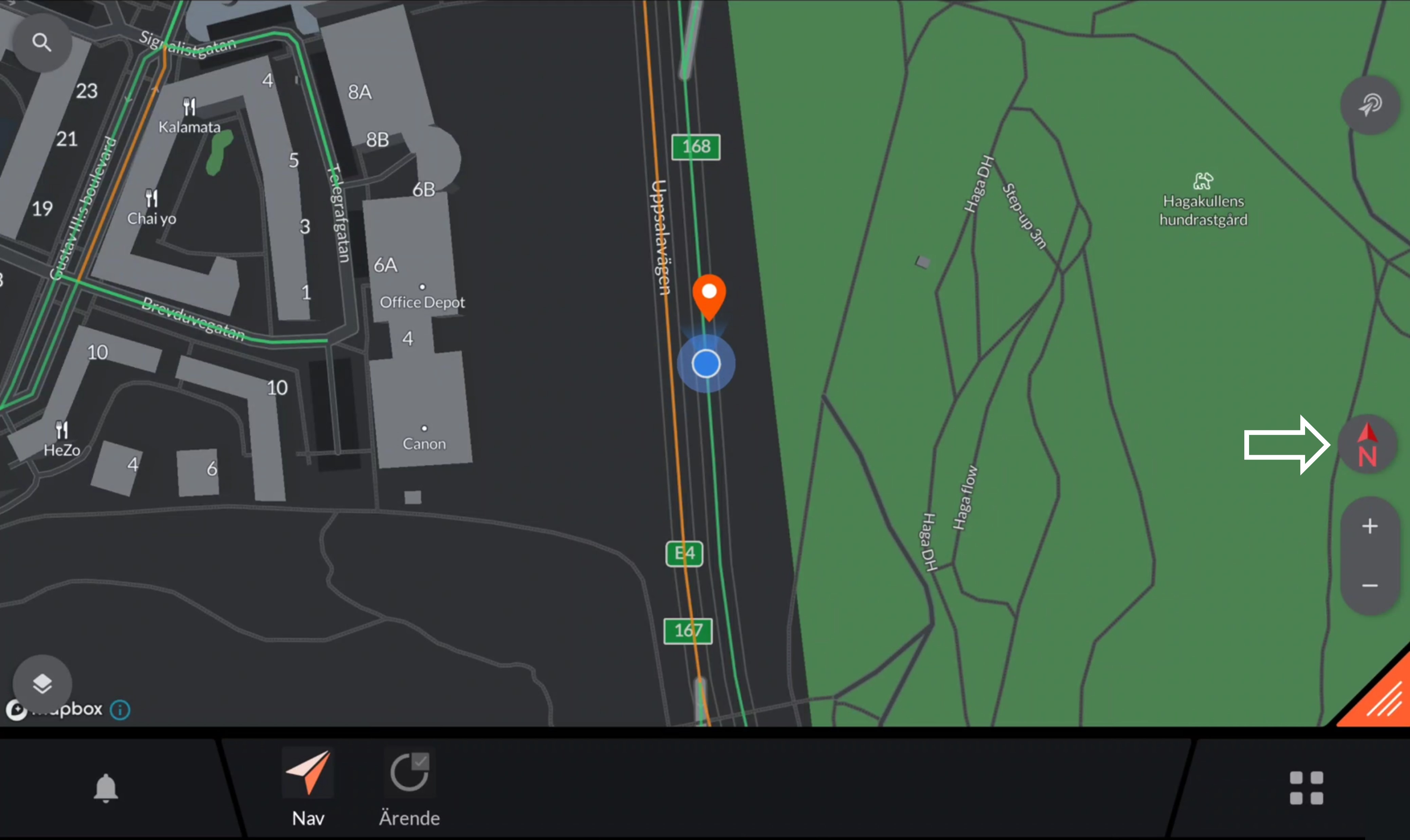 Navigation map mode button