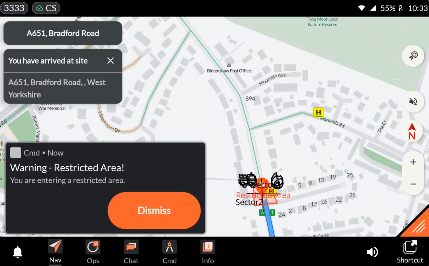 Restricted area notification