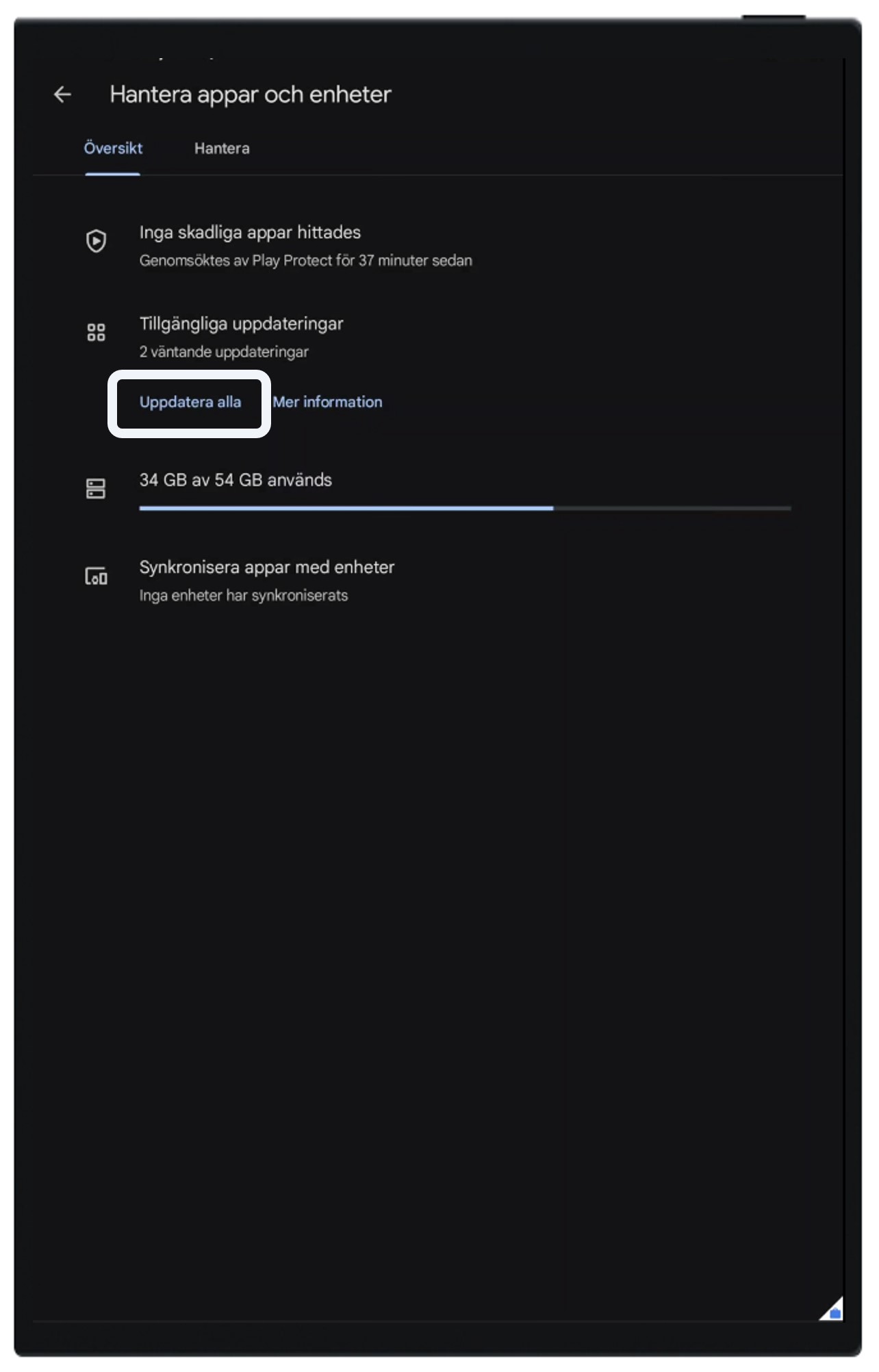 Uppdatera 8