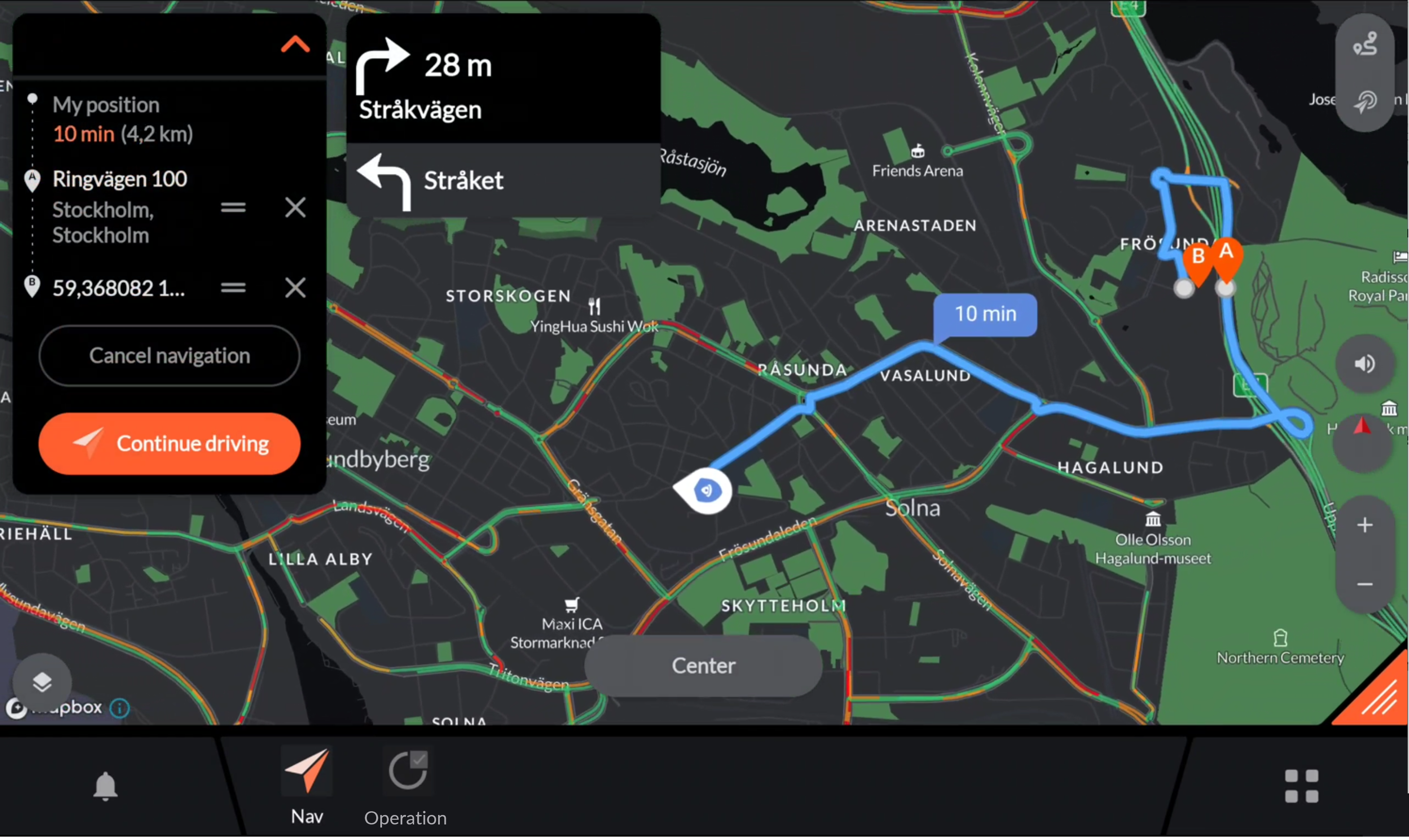 Navigation added stop